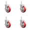 Service Caster Assure Parts 190PUBPRC4P Replacement Caster Set with Brakes, 4PK ASS-SCC-SQ20S514-PPUB-RED-TLB-34-4 - alternate 1